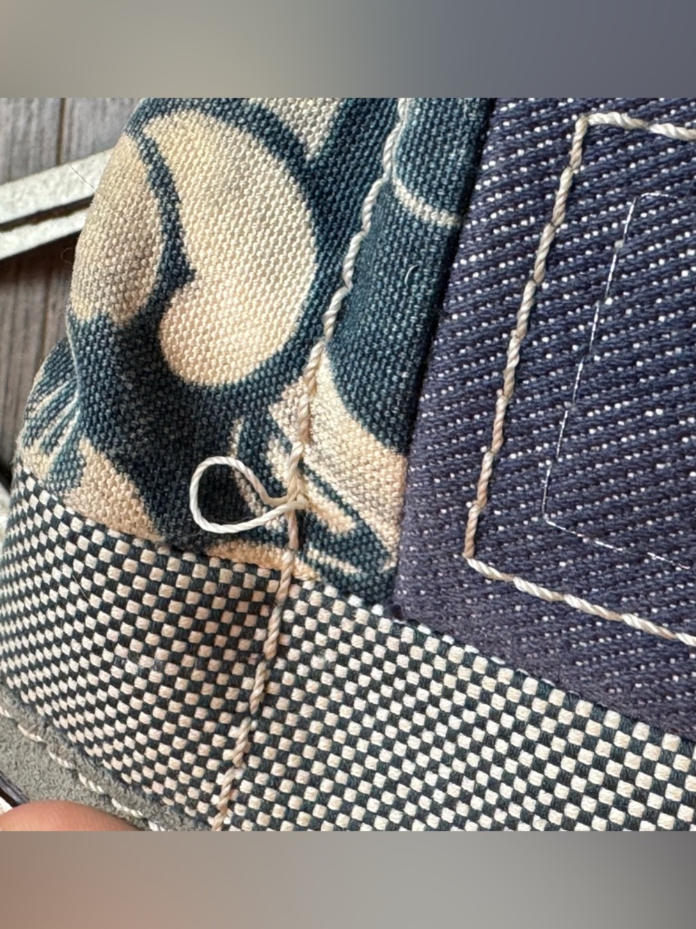 Coach Rare Y2K Denim Patchwork Hobo Purse Shoulder Bag F13720 - Picture 3 of 16